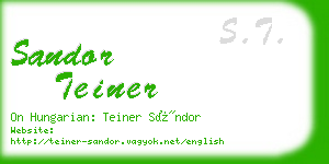 sandor teiner business card